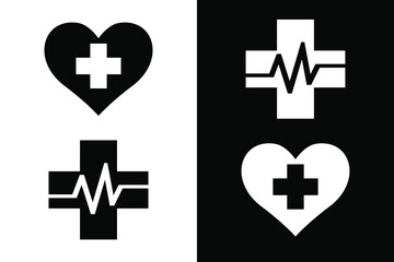 Health care concept with black and white background. Very suitable various business purposes also for symbol, logo, company name, brand name, personal name, icon and many more.