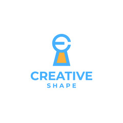 Creative key hole logo, creative security logo, key design, key hole design concept, abstract logo design, safety logo, unlock design, lock design