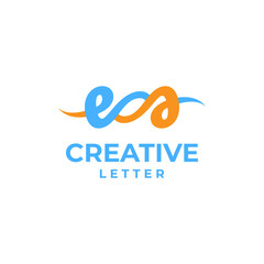 Creative letter e logo, creative alphabet logo, letter e design concept, script font design, geometric alphabet concept, round logo