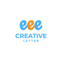 Creative letter e logo, creative alphabet logo, letter e design concept, script font design, geometric alphabet concept, round logo