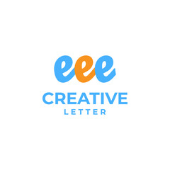 Creative letter e logo, creative alphabet logo, letter e design concept, script font design, geometric alphabet concept, round logo