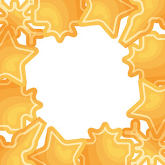 Frame with flat gingerbread cookies on white.