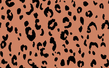 Abstract modern leopard seamless pattern. Animals trendy background. Beige and black decorative vector stock illustration for print, card, postcard, fabric, textile. Modern ornament of stylized skin