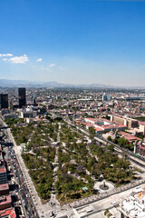 Obraz premium Aerial view of the Alameda in México City from the top of the Torre Latinoamericana México
