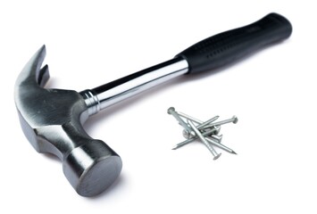 claw hammer with nails