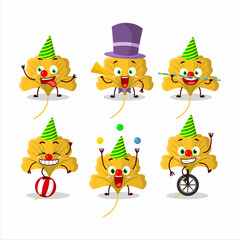 Cartoon character of ginko yellow leaf with various circus shows