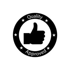 Obraz premium Approved or certified medal icon illustration flat style in trendy design