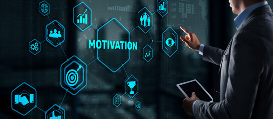 Motivation personality development concept. Achieving any goals