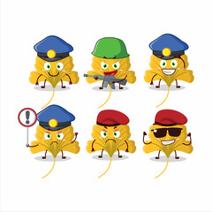 A dedicated Police officer of ginko yellow leaf mascot design style
