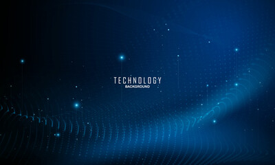 Abstract blue background poster with dynamic. technology network Vector illustration.