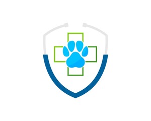 Shield stethoscope with medical symbol and pet finger print inside