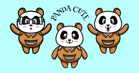 Fototapeta premium 263. Cute Panda bear illustration