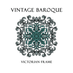 Vintage Baroque Victorian frame border floral