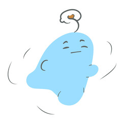 Cute blue monster vector illustration