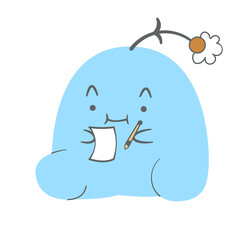 Cute blue monster vector illustration