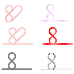 Greeting cards with infinity line. International womans day . 8 march . Handwritten lettering typography