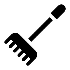 Garden Rake Glyph Icon Vector