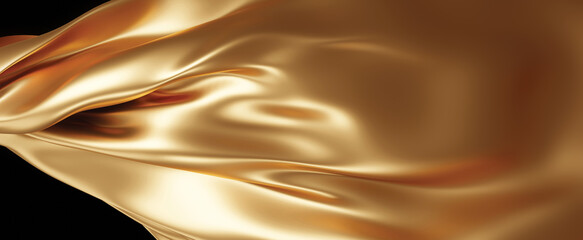 Gold fabric texture background 3D render - obrazy, fototapety, plakaty