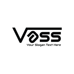 Fototapeta premium VASS company vector logo, Abstract digital modern alphabet fonts logo isolated on white