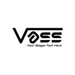 VASS company vector logo, Abstract digital modern alphabet fonts logo isolated on white