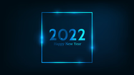 2022 Happy New Year neon background