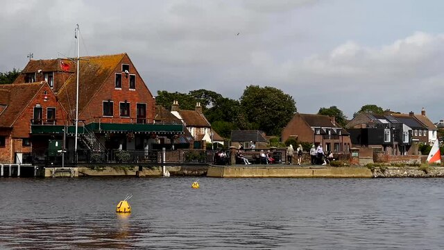 Timelapse of Waterfront Along River near Slipper Sailing Club at Emsworth, England, United Kingdom.
