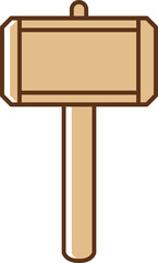 Fototapeta premium Illustration of a hammer with a wooden handle