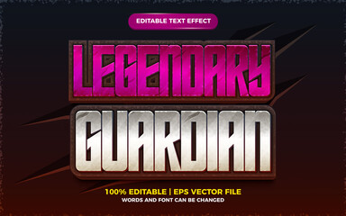 legendary guardian editable text effect 3d template style - obrazy, fototapety, plakaty