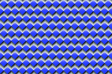 Illustration geometric shapes blue, black, white tone background and texture. Seamless pattern.