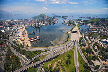 Ponte Rio Niteroi e Baia de Guanabara. Niteroi. Rio de Janeiro - obrazy, fototapety, plakaty