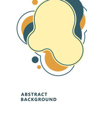 Abstract dynamic composition of overlapping rounded shapes and dots. Modern style geometric background, minimalistic design element. Vector