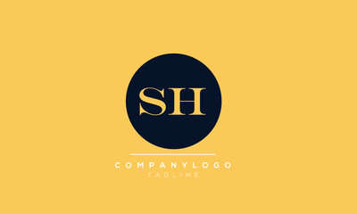 Abstract Letter Initial SH HS S Vector Logo Design Template
