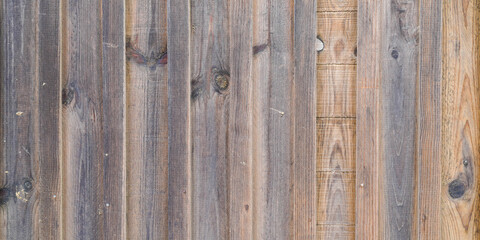 panoramic Natural dark used old planks wooden texture background in wood wall