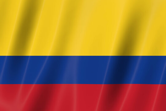 colombia flag, 3d render,8K