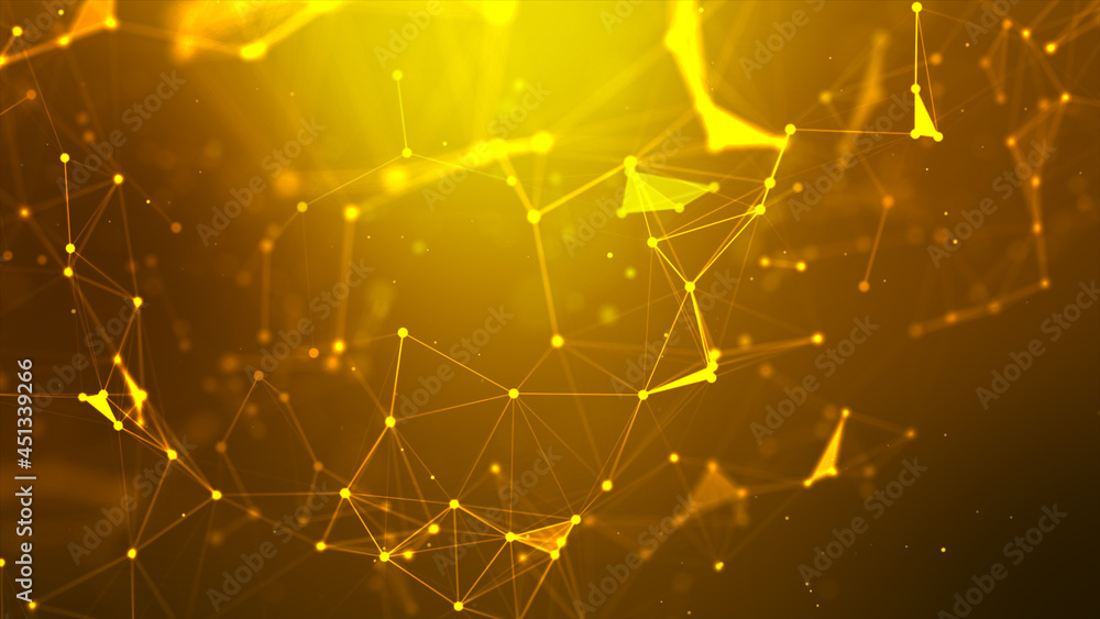 Poster abstract background dot and connect line for cyber technology futuristic and network connection conc