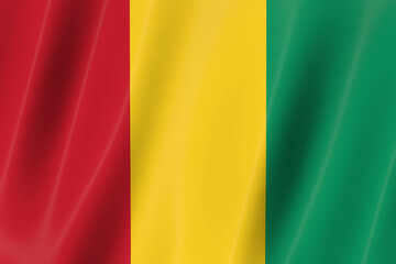 guinea flag,3d flag, flag, 3d render,8k