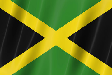 jamaica flag, 3d flag, flag, 3d render,8k