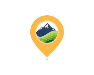 Mountain in the point location logo