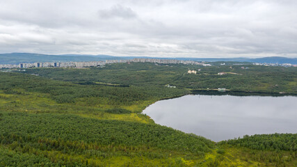 Murmansk - aerial panorama of the city and views