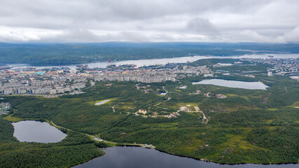 Murmansk - aerial panorama of the city and views