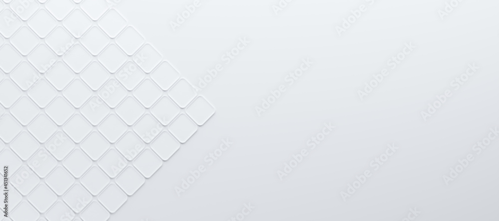 Poster abstract and illustration of white box or cube background,light and shadow with free space, 3d rende