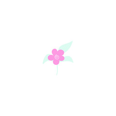Beautiful flower hand drawn doodle illustration, isolated on white background. Floral element in vector.