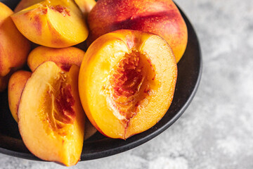 nectarine or peach sweet fruit natural dessert sweets meal snack on the table copy space food...