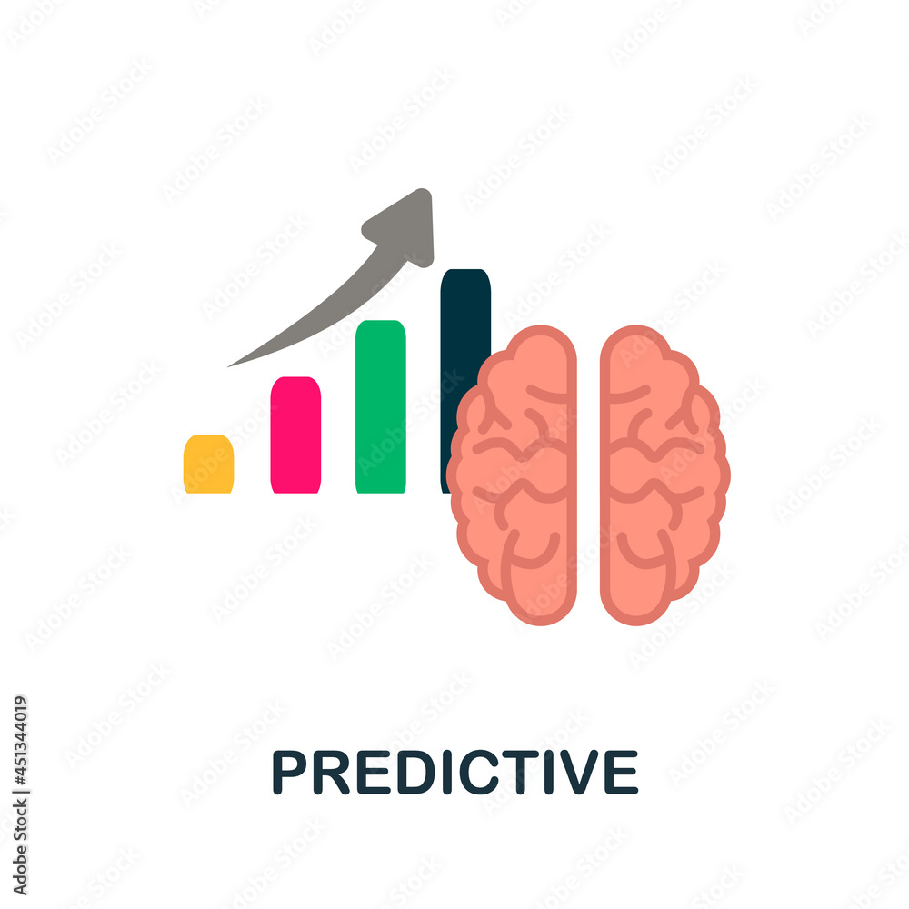 Aufkleber predictive icon. flat sign element from data analytics collection. creative predictive icon for web 