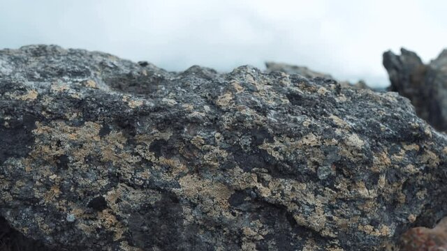 The Structure and Texture of the Stone Rock. Cliff of Rock Mountain