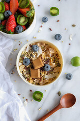 Homemade healthy snacks. Muesli Bowl with Mixed Berries. Full of nutritional values, vitamins, minerals great energy source for a healthier lifestyle.