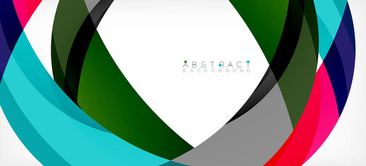 Obraz premium Geometric abstract background. Circle created with overlapping color shapes. Vector Illustration For Wallpaper, Banner, Background, Landing Page