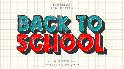 back to school text effect editable marker doodle text style