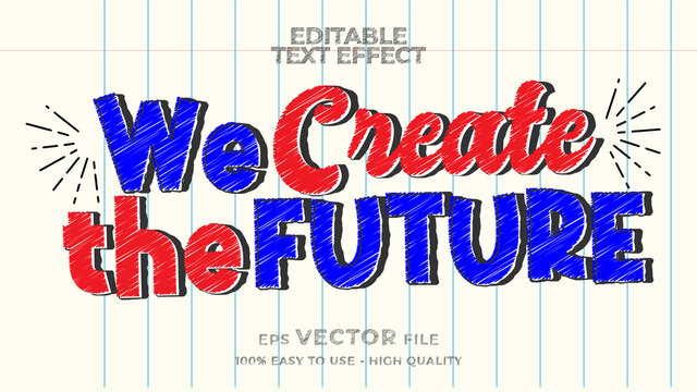 doodle text effect editable marker text style