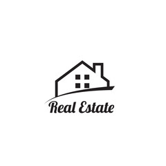 Real estate logo template, vector illustration	